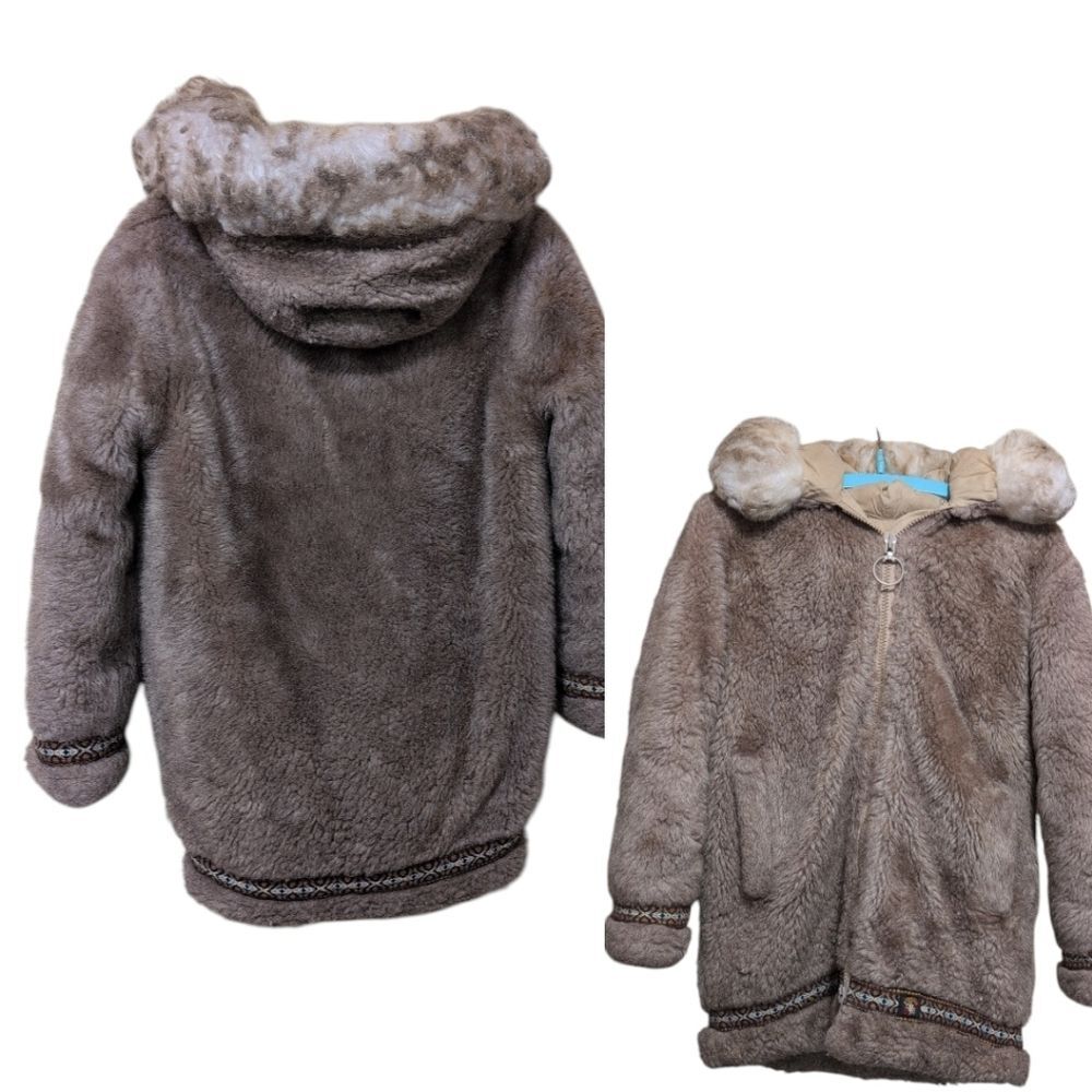 Vintage Hansa-Branta Stearns Down coat faux fur hooded size Small Eskimo Parka